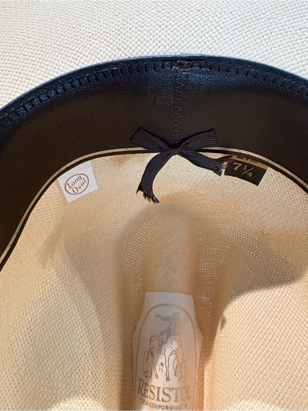 Vintage Resistol Straw Cowboy Hat Size 7 1/4 Long Oval Western Made in USA - Picture 6 of 7